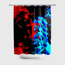 Шторка для душа Doom лёд и пламя, цвет: 3D-принт