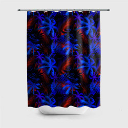 Шторка для душа Palm dark blue, цвет: 3D-принт
