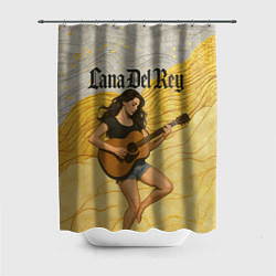 Шторка для душа Lana Del Rey с гитарой, цвет: 3D-принт