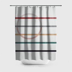 Шторка для душа Stripes and circle, цвет: 3D-принт