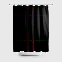 Шторка для душа Neon black green circles, цвет: 3D-принт