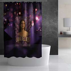 Шторка для душа Lana Del Rey в фиолетовых облаках, цвет: 3D-принт — фото 2