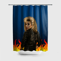 Шторка для душа Леди Гага байкер, цвет: 3D-принт
