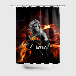 Шторка для душа Леди Гага на мотоцикле, цвет: 3D-принт