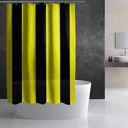 Шторка для душа Color yellow black line, цвет: 3D-принт — фото 2