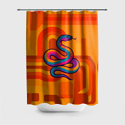 Шторка для душа Змея в абстракции, цвет: 3D-принт