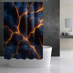 Шторка для душа Молния на камуфляжной текстуре, цвет: 3D-принт — фото 2