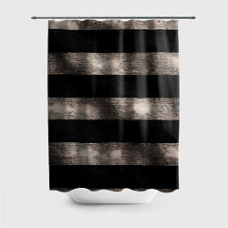 Шторка для душа Черно-белая тельняшка текстура, цвет: 3D-принт