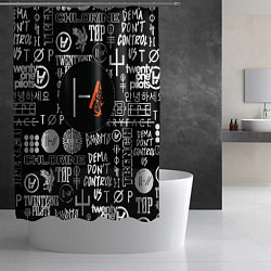 Шторка для душа Twenty one pilots rock logo, цвет: 3D-принт — фото 2