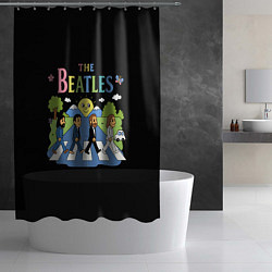 Шторка для душа The Beatles, мультяшный стиль, цвет: 3D-принт — фото 2