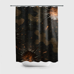 Шторка для душа Камуфляж со следами от пуль, цвет: 3D-принт