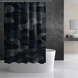 Шторка для душа Текстура - камуфляжная синяя ткань, цвет: 3D-принт — фото 2