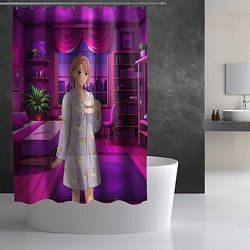 Шторка для душа Дандадан Сиратори Айра с кофе, цвет: 3D-принт — фото 2