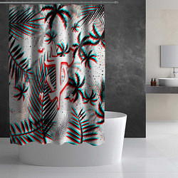 Шторка для душа Doom тропики глитч, цвет: 3D-принт — фото 2