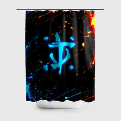 Шторка для душа Doom лёд и пламя краски, цвет: 3D-принт