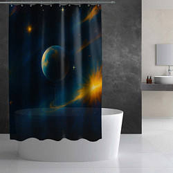 Шторка для душа Пространство Вселенной, цвет: 3D-принт — фото 2