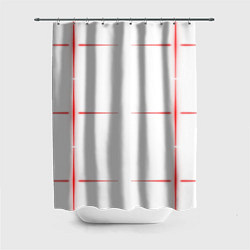 Шторка для душа Color white red stripes, цвет: 3D-принт