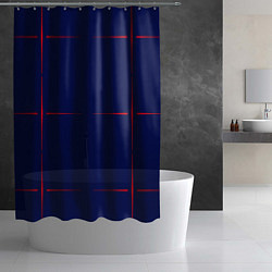 Шторка для душа Color blue red stripes, цвет: 3D-принт — фото 2