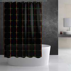 Шторка для душа Color black orange green crosses, цвет: 3D-принт — фото 2