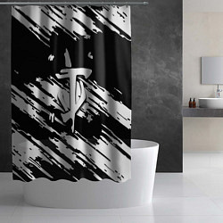 Шторка для душа Doom краски полосы, цвет: 3D-принт — фото 2