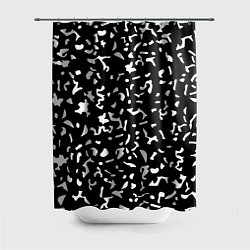 Шторка для душа Черный камуфляж, цвет: 3D-принт