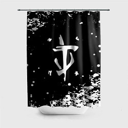 Шторка для душа Doom белый всплеск красок, цвет: 3D-принт