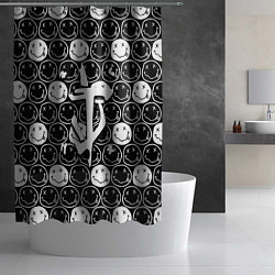 Шторка для душа Doom x nirvana pattern, цвет: 3D-принт — фото 2