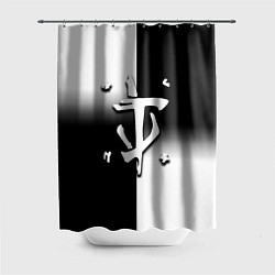 Шторка для душа Doom black geometry, цвет: 3D-принт