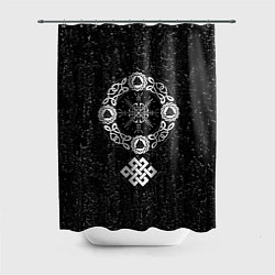 Шторка для душа Шлем ужаса агисхьяльм в кельтском узле, цвет: 3D-принт