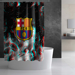Шторка для душа Barcelona огонь глитч, цвет: 3D-принт — фото 2