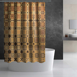 Шторка для душа Абстрактный узор кремово-песочный, цвет: 3D-принт — фото 2