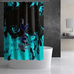 Шторка для душа ФК Тоттенхэм голубой огонь, цвет: 3D-принт — фото 2