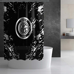 Шторка для душа Inter белые штрихи красок, цвет: 3D-принт — фото 2