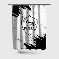 Шторка для душа ROMA черно белые штрихи, цвет: 3D-принт