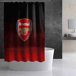 Шторка для душа Arsenal текстура полосы красные, цвет: 3D-принт — фото 2
