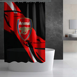 Шторка для душа Арсенал геометрия полосы краски, цвет: 3D-принт — фото 2