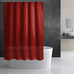 Шторка для душа Мешковина красная имитация, цвет: 3D-принт — фото 2