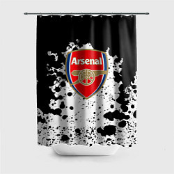 Шторка для душа Арсенал черно белые краски, цвет: 3D-принт