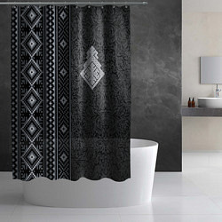 Шторка для душа Славянский орнамент Макошь, цвет: 3D-принт — фото 2