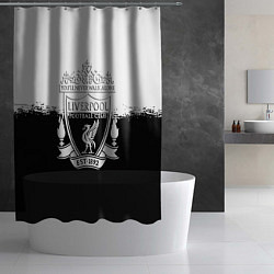 Шторка для душа Liverpool краски черно белые, цвет: 3D-принт — фото 2