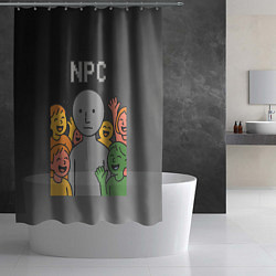 Шторка для душа Я NPC без эмоций, цвет: 3D-принт — фото 2