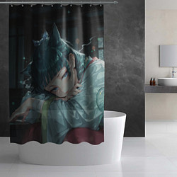 Шторка для душа Маомао с кошачьими ушками, цвет: 3D-принт — фото 2