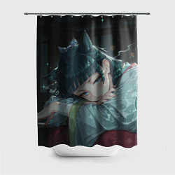 Шторка для душа Маомао с кошачьими ушками, цвет: 3D-принт