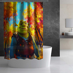 Шторка для душа Шрек осенний фон, цвет: 3D-принт — фото 2