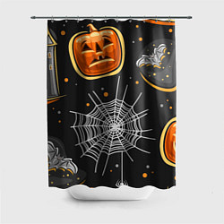 Шторка для душа Атмосфера хэллоуина, цвет: 3D-принт