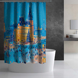 Шторка для душа Московские новогодние каникулы, цвет: 3D-принт — фото 2