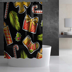 Шторка для душа Рождественский вайб, цвет: 3D-принт — фото 2