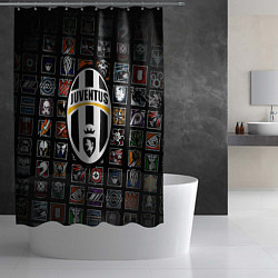 Шторка для душа Juventus ачивки паттерн, цвет: 3D-принт — фото 2