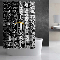 Шторка для душа Juventus рок музыка, цвет: 3D-принт — фото 2