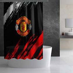 Шторка для душа Манчестер Юнайтед x Ювентус краски, цвет: 3D-принт — фото 2